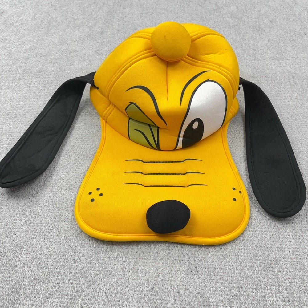 Disney Parks Pluto Hat Foam Padded Wink Face Ears Adult Size Baseball Cap